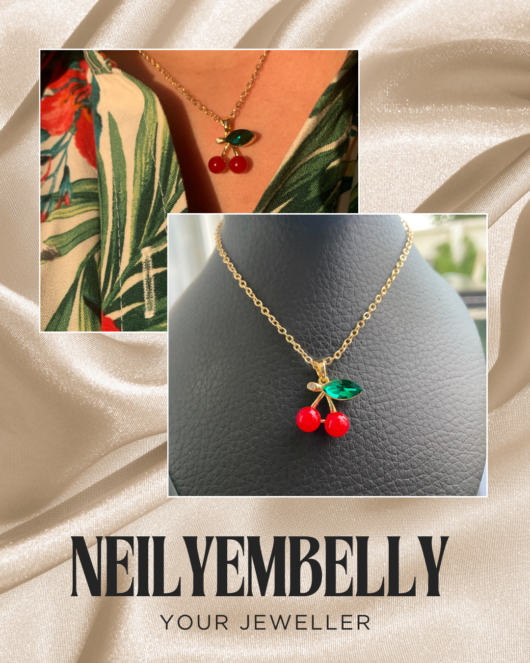 Collier “Cerise Dorée” – Élégance du quotidien – Image 2