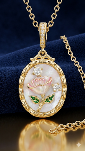 🌸Médaillon Fleur en Nacre🌸