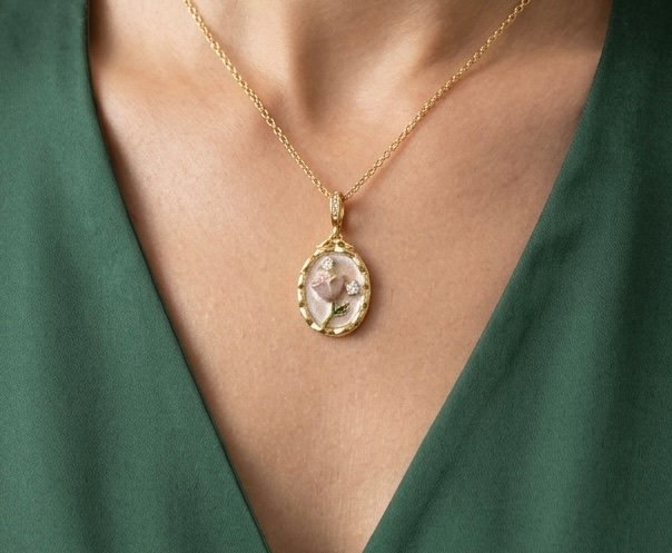 🌸Médaillon Fleur en Nacre🌸 – Image 2