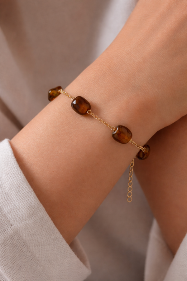 🪵 Bracelet en Agate Marron  – Force et Élégance Naturelle