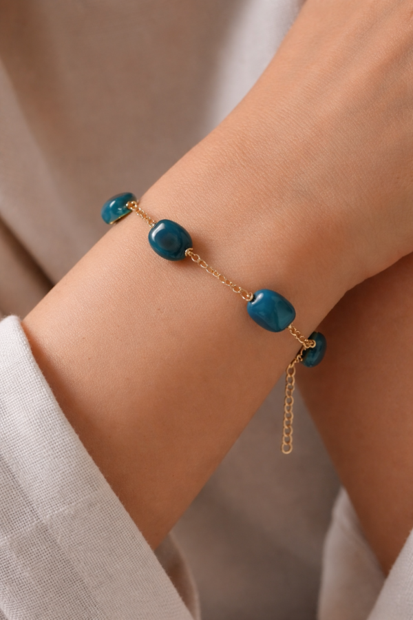 Bracelet en Agate Bleue💙✨  Éclat Inaltérable✨